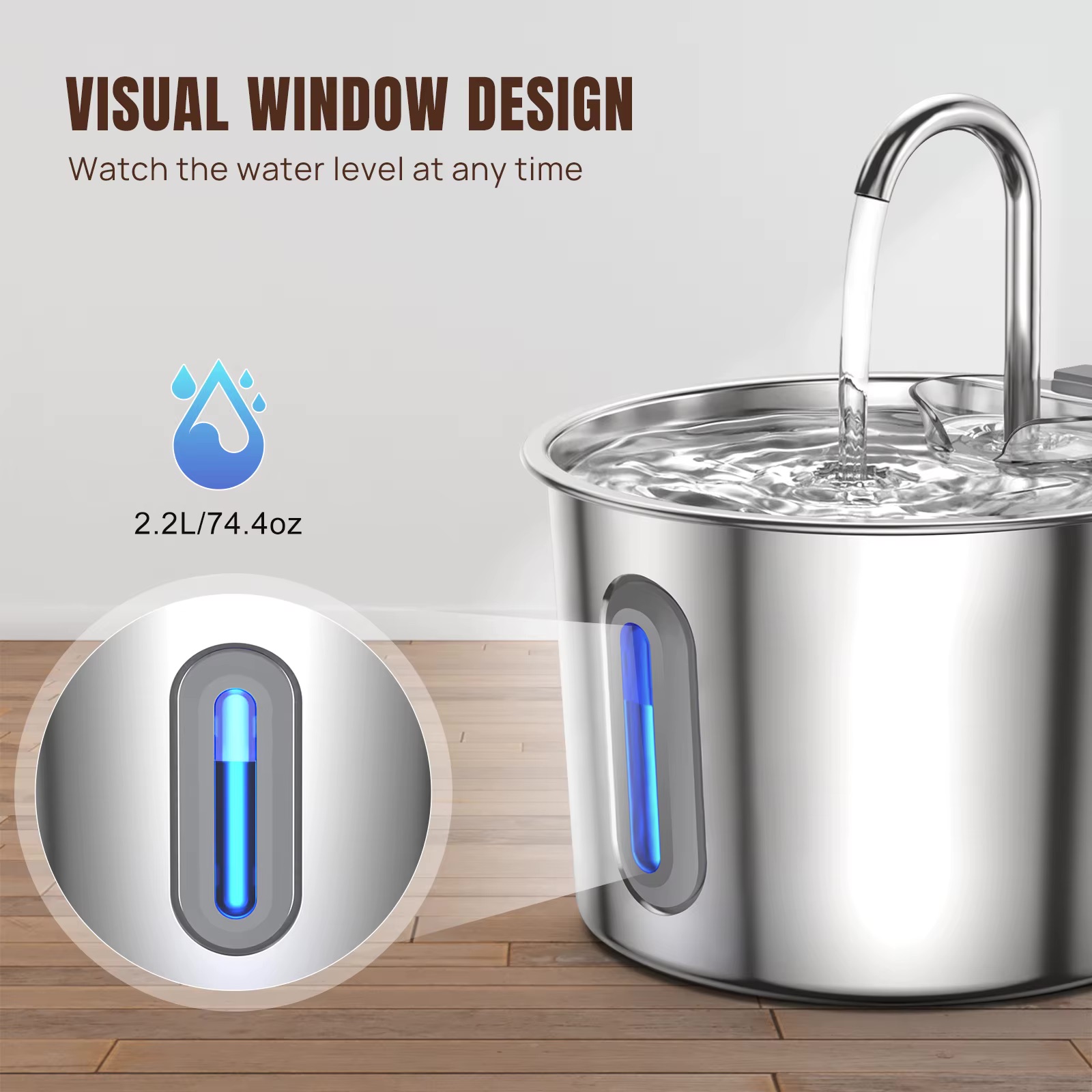 Cat Fountain Stainless Steel 8